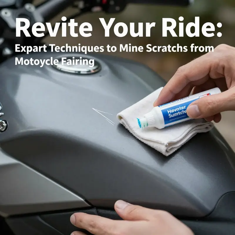 Polishing a minor scratch on motorcycle fairing with non-gel toothpaste.