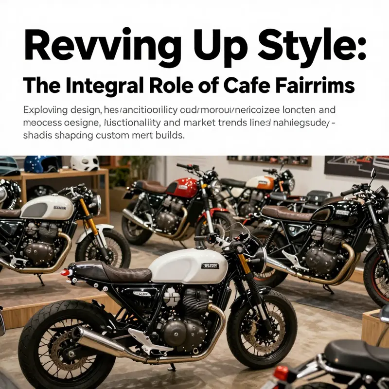 A variety of motorcycle cafe racer fairings arranged in a showroom to highlight their unique designs.