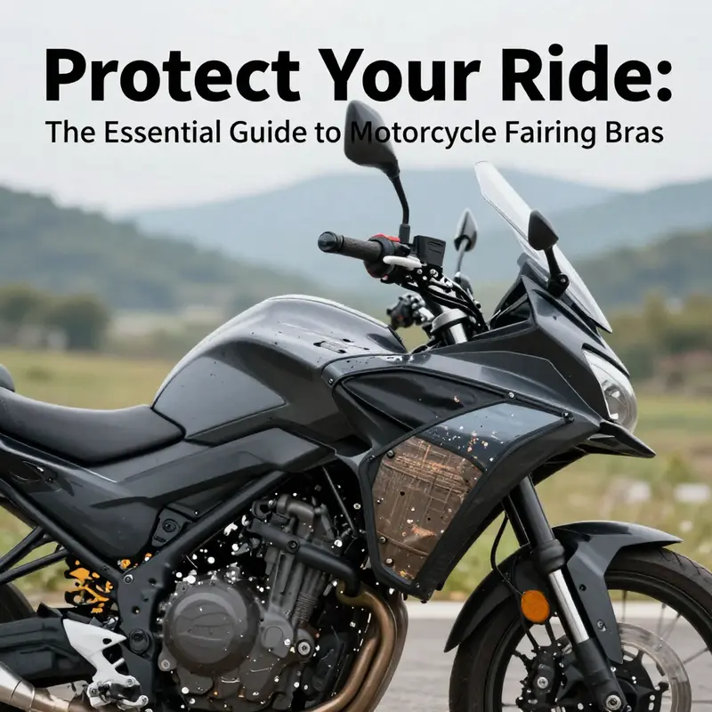High-quality motorcycle fairing bra highlighting its durable, fleece-backed vinyl material and tailored fit over a Harley-Davidson.