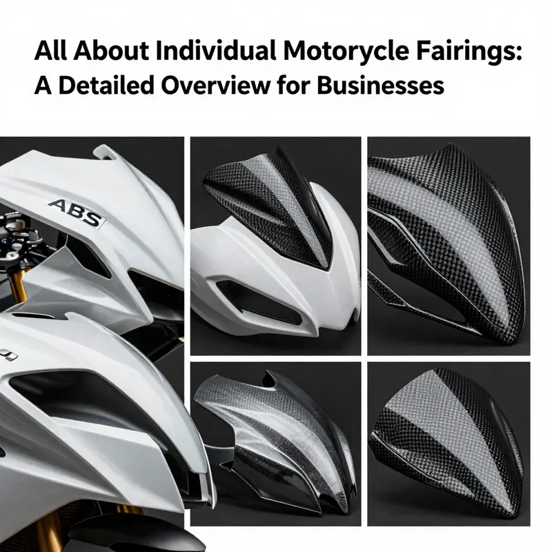 A detailed illustration showcasing the different types of individual motorcycle fairings and their specific functions.