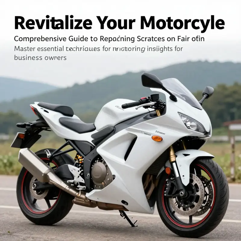 A polished motorcycle parked elegantly, illustrating the results of effective repair on fairings.
