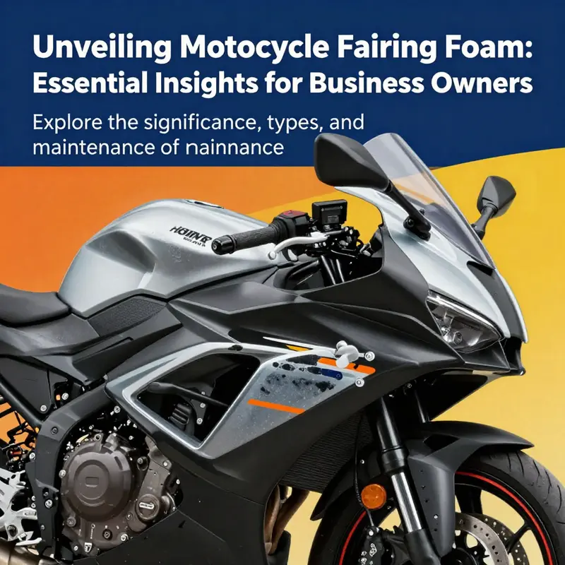 Motorcycle with highlighted fairing foam areas, emphasizing its importance.