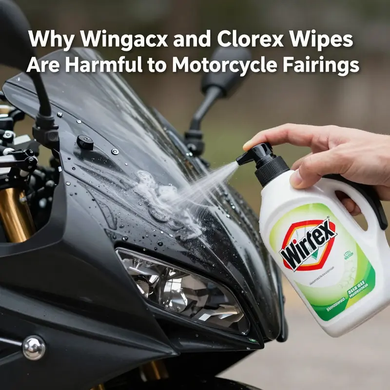 The vulnerable surface of motorcycle fairings when exposed to potentially harmful cleaning agents like Windex.