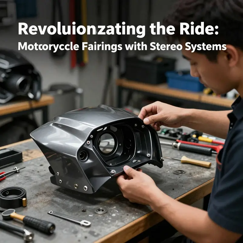 Stylish motorcycle fairings with integrated speakers enhance both design and functionality.