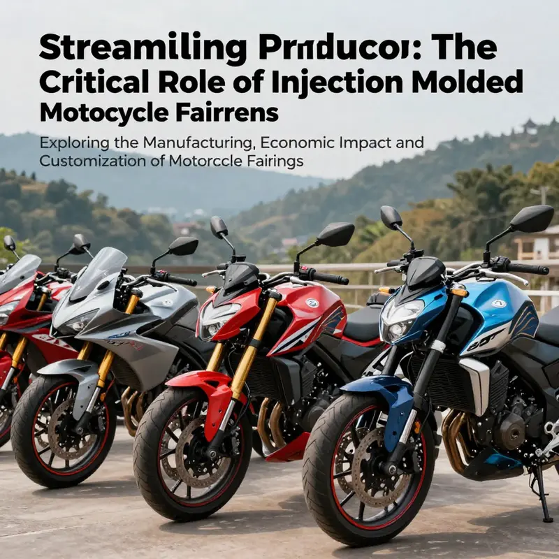 A showcase of colorful motorcycle fairings highlighted on bikes against a vibrant background.