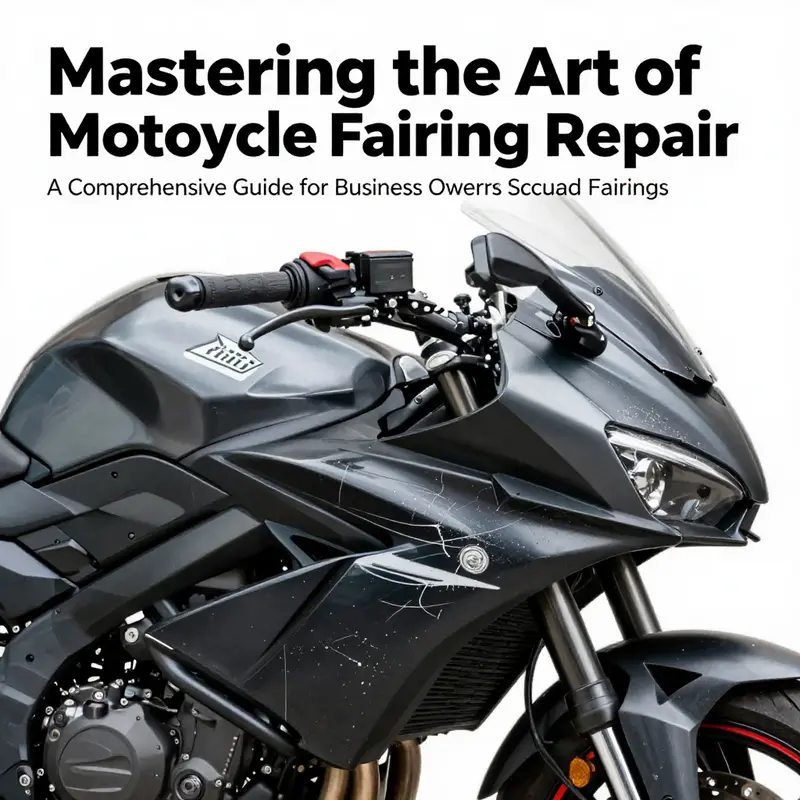 Detailed representation of motorcycle fairings showcasing different scratch types and their repair processes.