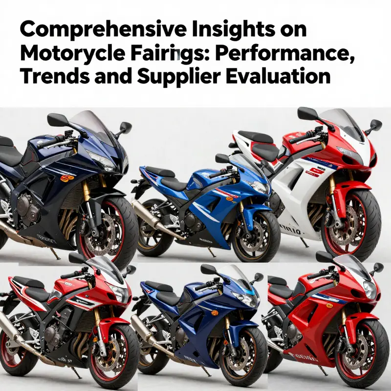 A collage of motorcycle fairings from different models, showcasing their aerodynamic designs.