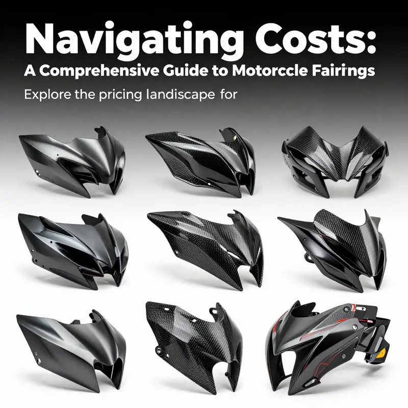 A comprehensive view of various motorcycle fairings highlighting different types and styles.