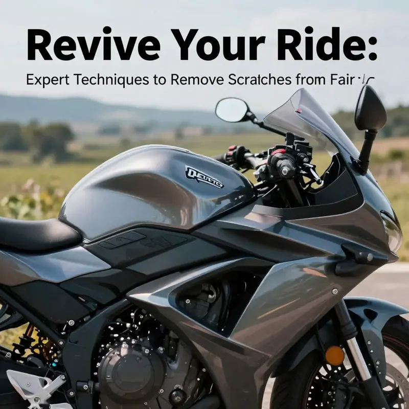 A motorcycle with a pristine fairing parked under a blue sky, symbolizing excellent maintenance.