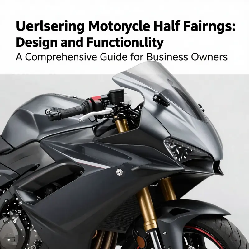 Close-up view of a motorcycle half fairing, showcasing its aesthetic and functional features.