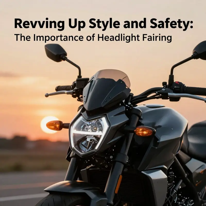 A motorcycle with an aerodynamic headlight fairing, set against a picturesque sunset, highlighting its modern design.