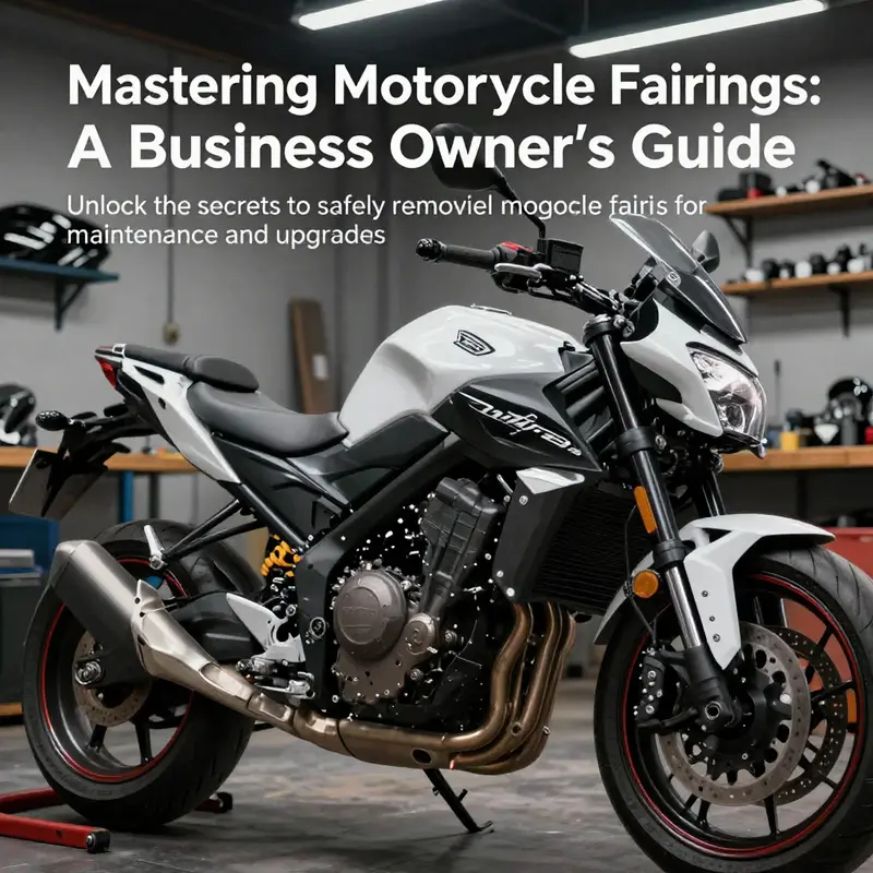 A motorcycle in a garage setting where fairings are partially removed, showcasing focus on maintenance.