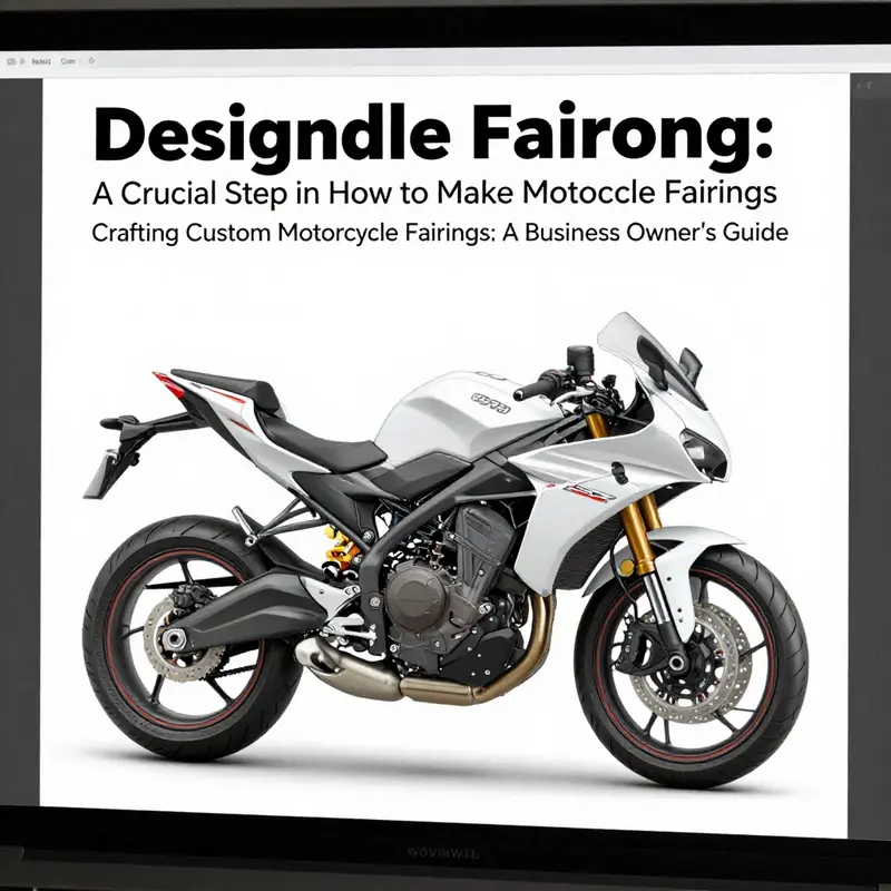 A CAD representation of a motorcycle fairing design highlighting detailed specifications.