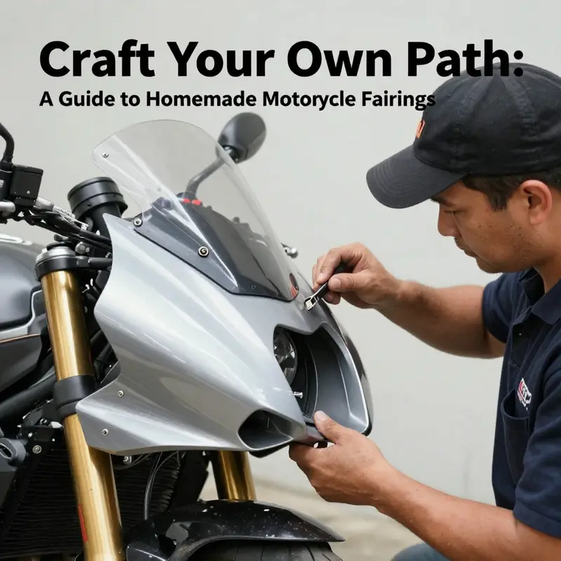 Various design concepts for homemade motorcycle fairings, highlighting creativity and personalization.