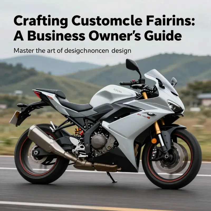 A motorcycle riding through a landscape, highlighting its custom-designed fairings.