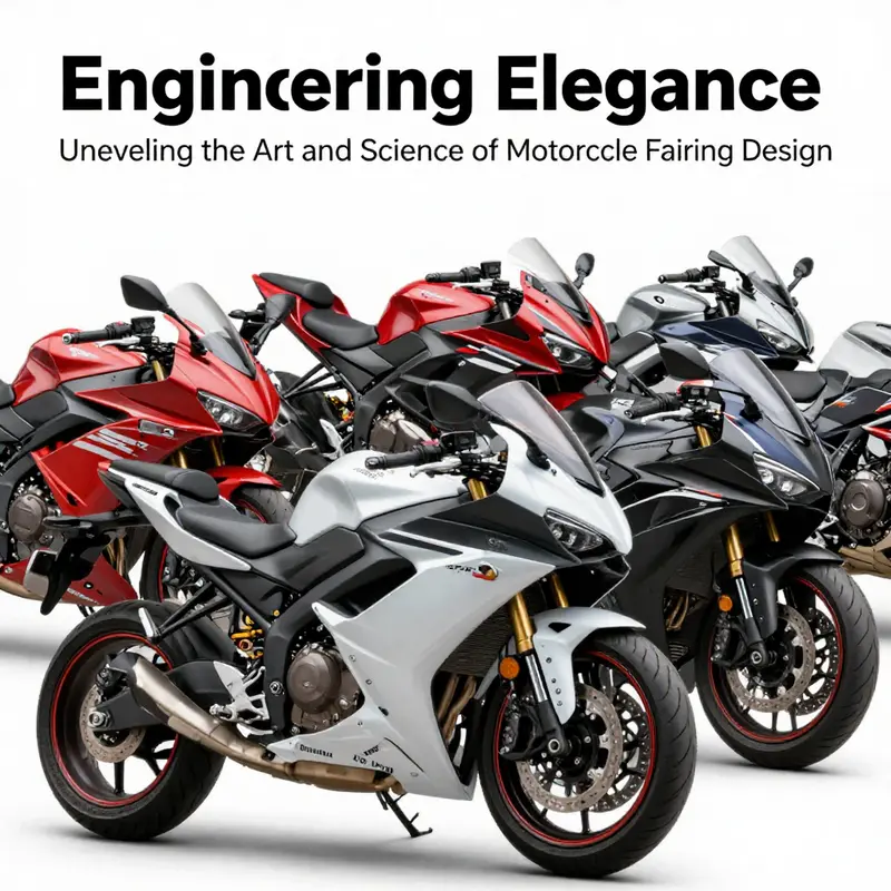 An array of motorcycles featuring different fairing styles, illustrating their unique aerodynamic benefits.