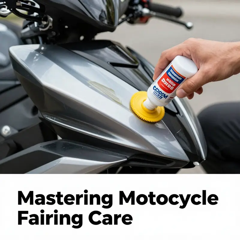 Essential supplies for cleaning motorcycle fairings laid out in a well-organized manner.