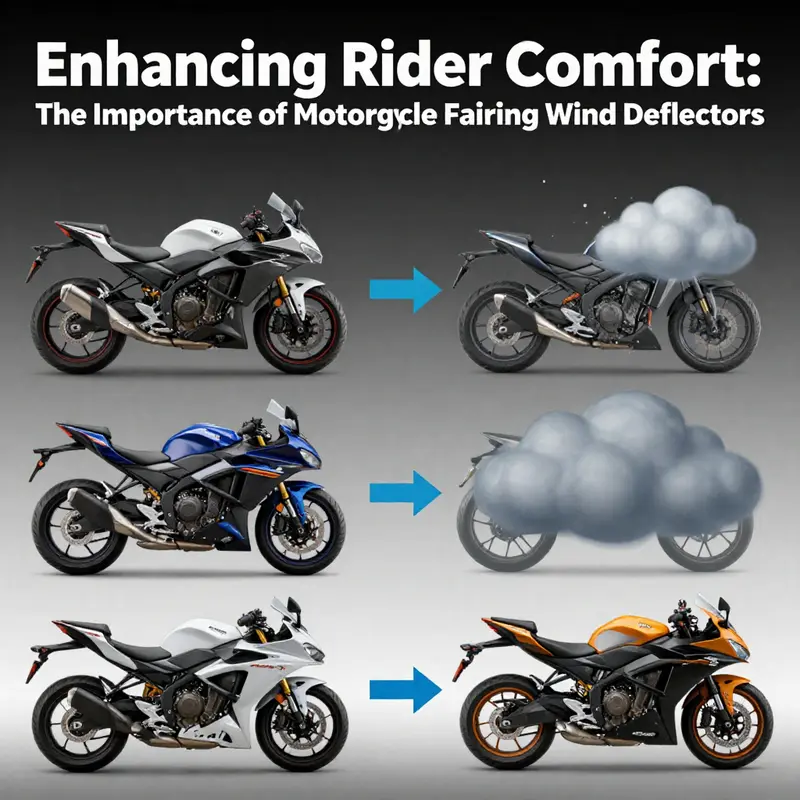 A visual representation of the diverse designs of motorcycle fairing wind deflectors available in the market.