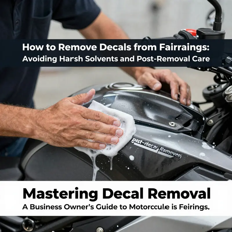 Technician applying heat to remove a decal without harming the paint.