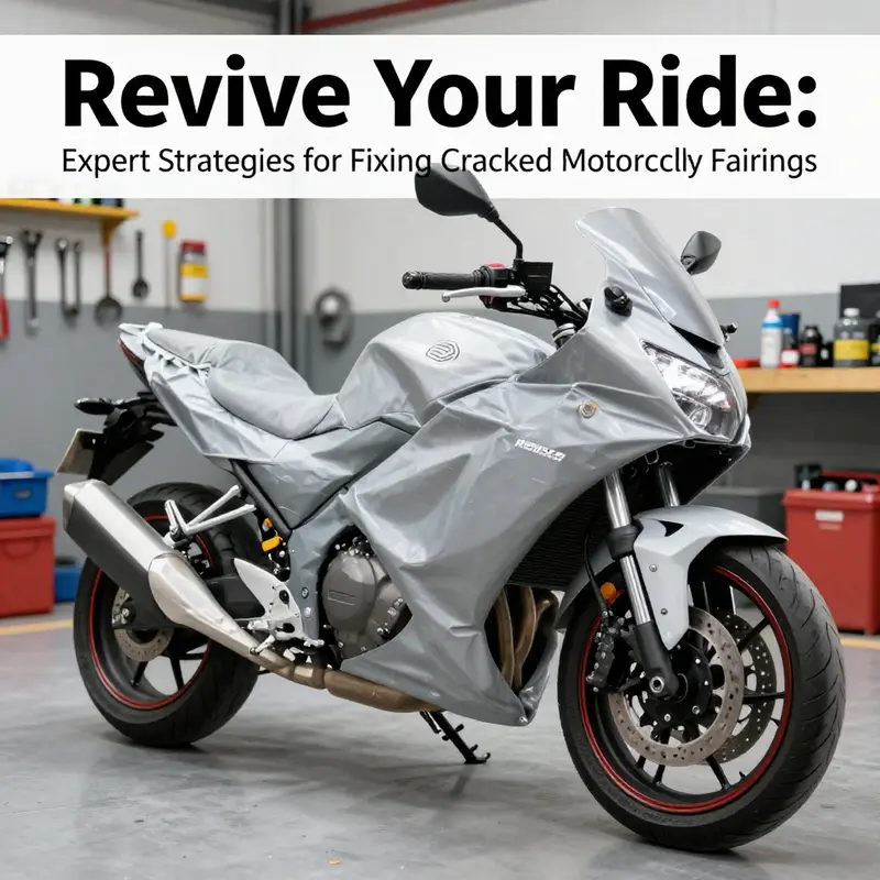 Assessing the extent of damage on a motorcycle fairing.