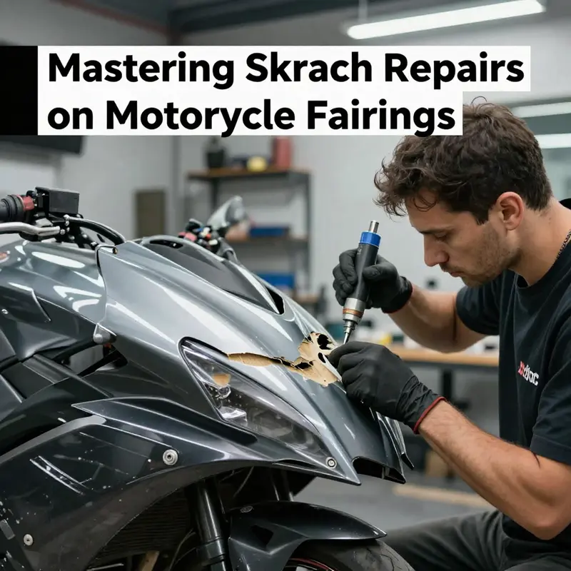Using toothpaste to polish out minor scratches on a motorcycle fairing.
