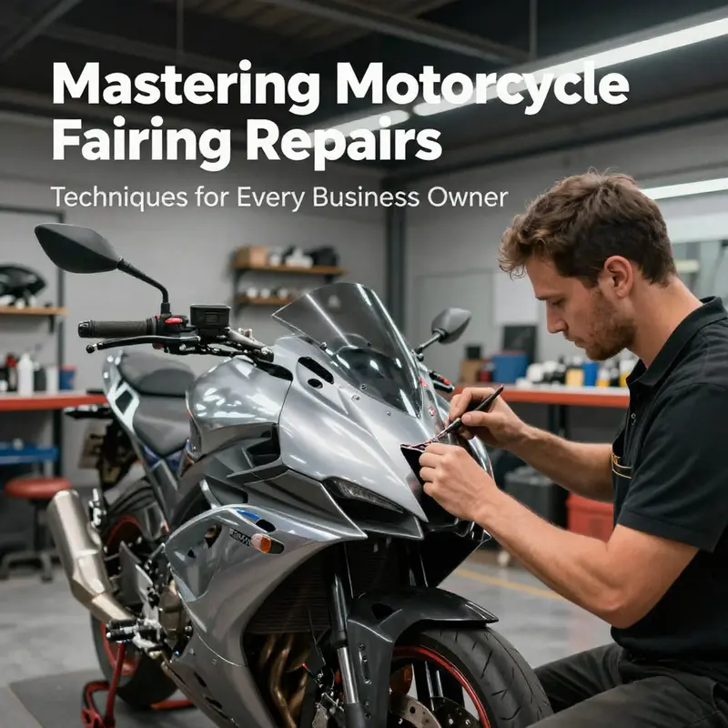 Demonstrating basic techniques for fixing surface damage on motorcycle fairings.