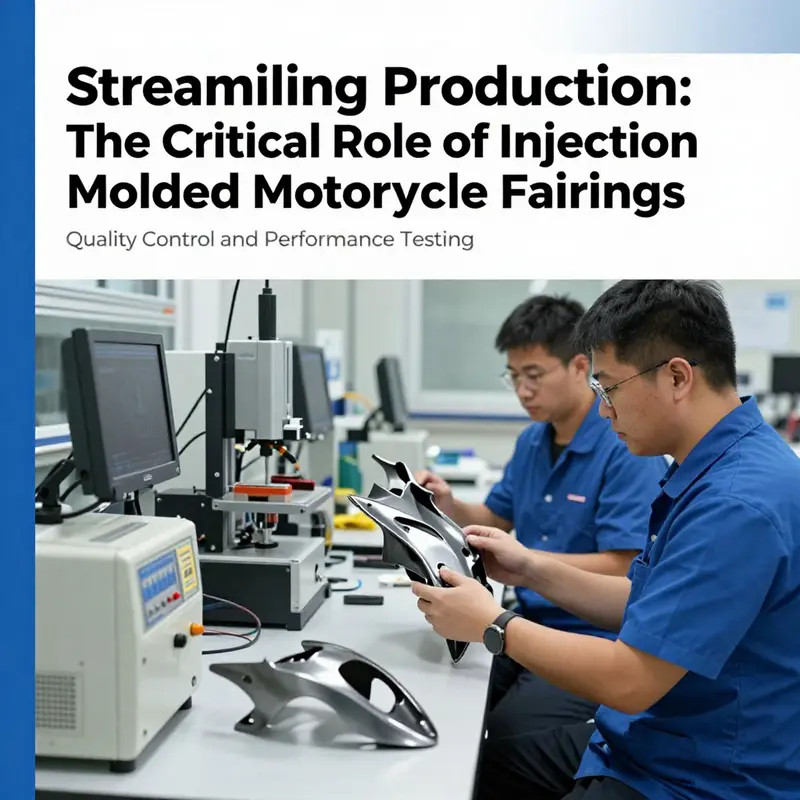 The advanced machinery used in the injection molding process for high-quality motorcycle fairings.