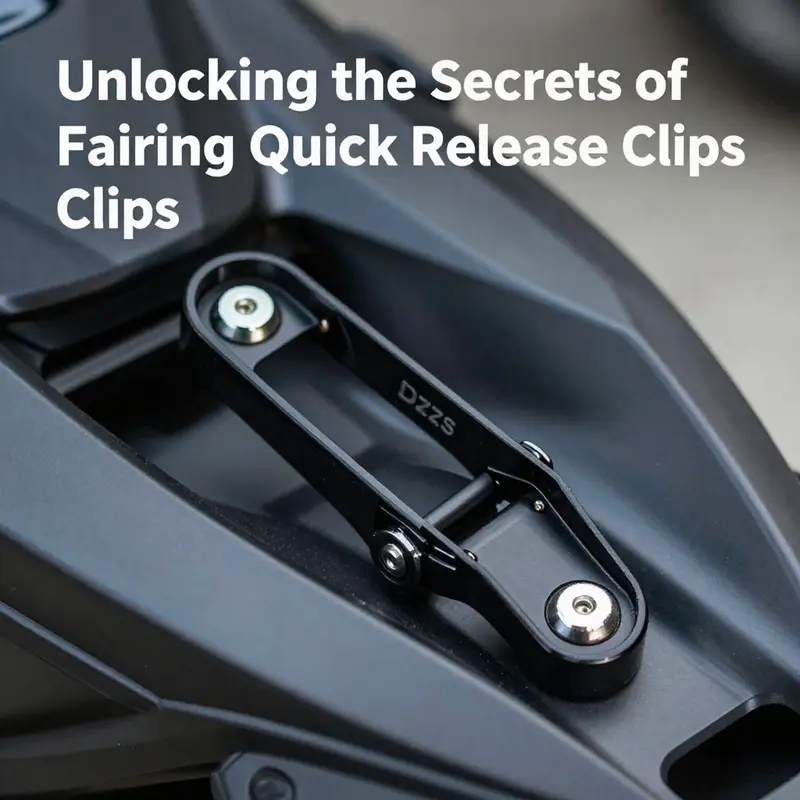 Detailed view of motorcycle fairing quick release clips demonstrating their design and functionality.
