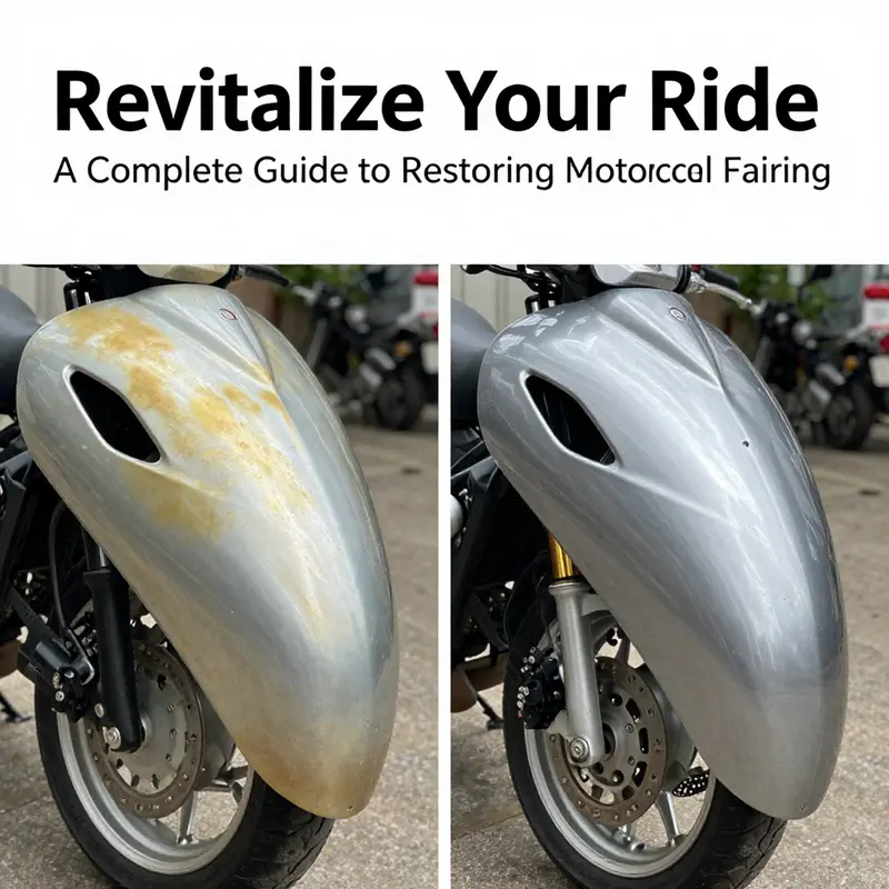 A motorcycle fairing being restored through careful polishing, demonstrating a significant reduction in scratches and haze.