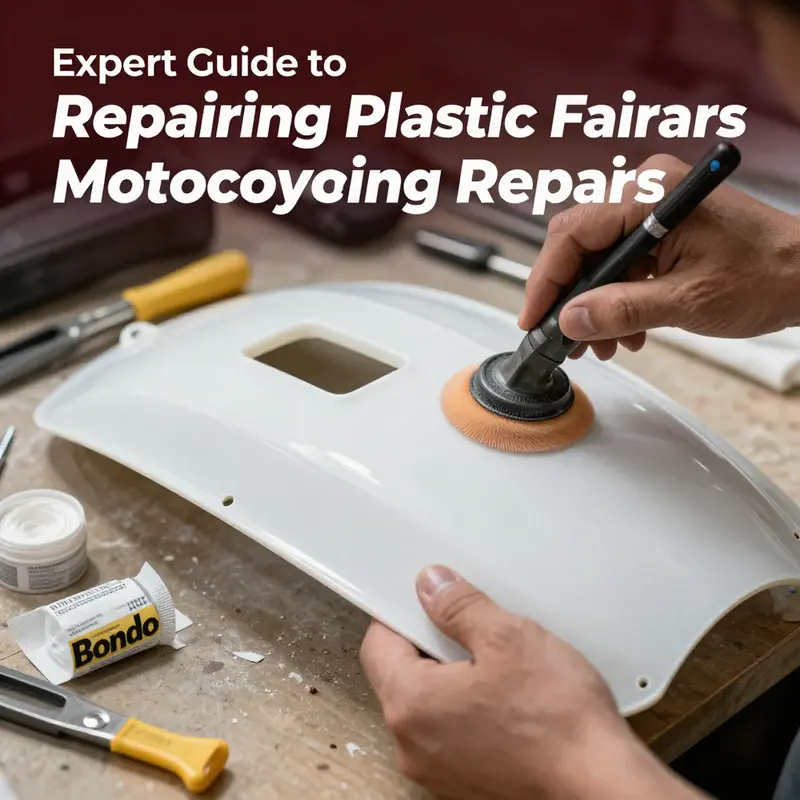 Inspecting damage on motorcycle fairings for effective repair.