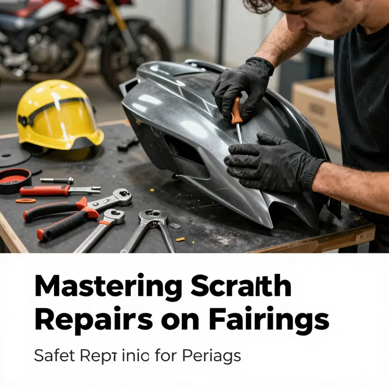 Using toothpaste to polish out minor scratches on a motorcycle fairing.
