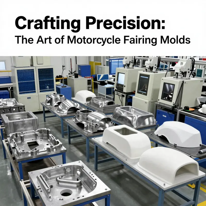 A CAD model representing the intricate design of motorcycle fairing molds, focusing on aerodynamics and precision.