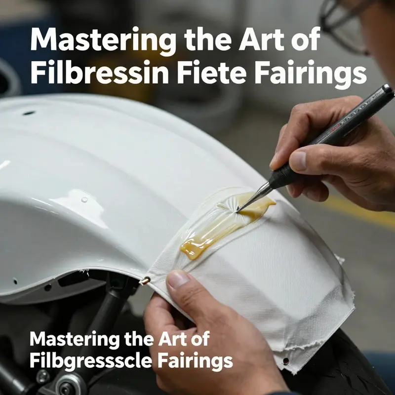 Essential materials and tools for preparing motorcycle fairings before fiberglass application.