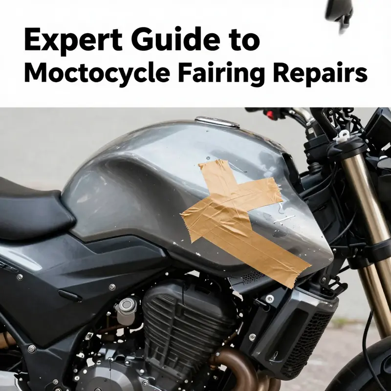 Inspecting damage on motorcycle fairings for effective repair.