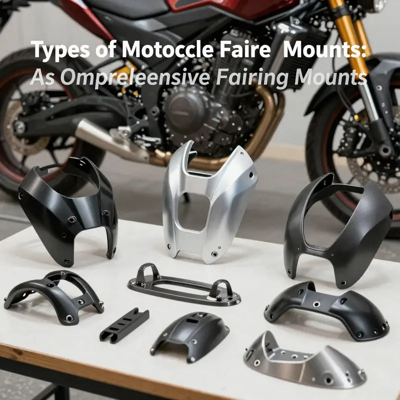 A collection of various motorcycle fairing mounts exemplifying the diversity available for different applications.