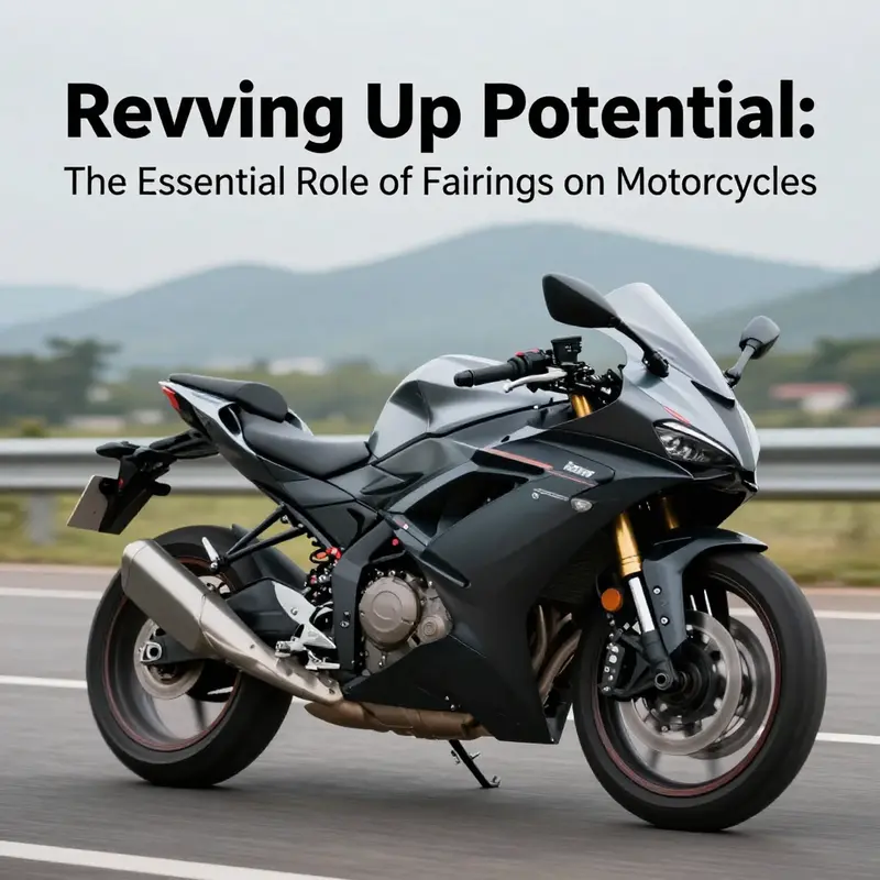 The aerodynamic design of a sport motorcycle fairing reduces drag and enhances performance.