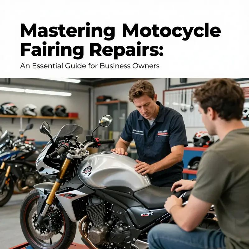 Mechanic using a plastic welding technique to repair small cracks in motorcycle fairings.