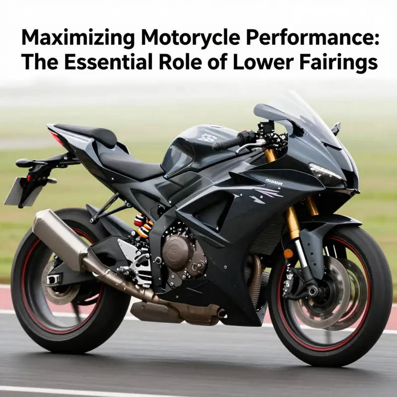 Aerodynamic design of motorcycle lower fairings optimizing airflow and reducing drag.