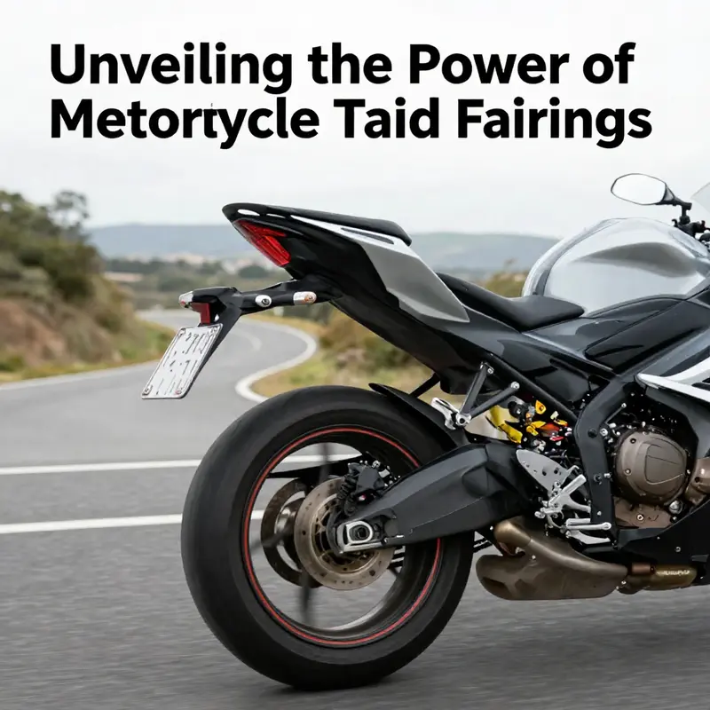 Illustrating streamlined airflow, the motorcycle tail fairing enhances aerodynamics.