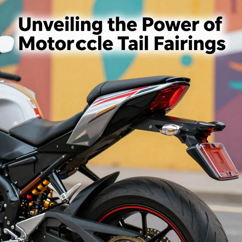 Illustrating streamlined airflow, the motorcycle tail fairing enhances aerodynamics.