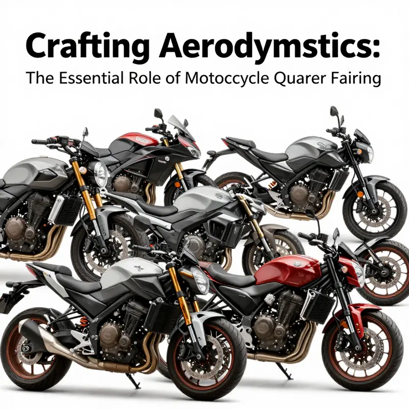 Illustration of motorcycle quarter fairings on various models, highlighting their design and aesthetic.