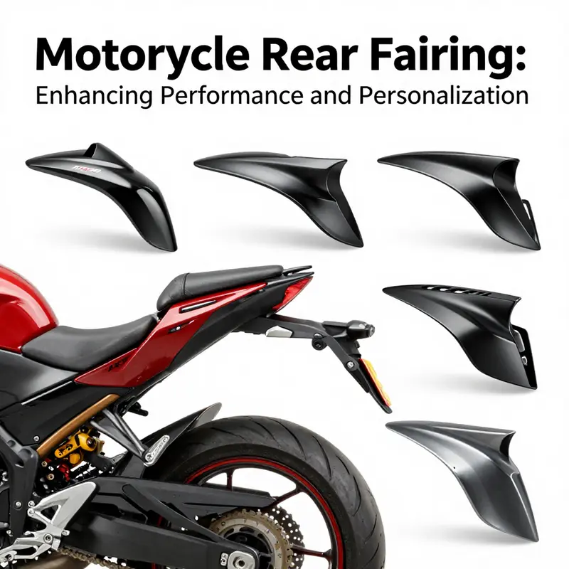 A motorcycle’s rear fairing designed for optimal aerodynamics and rider comfort.
