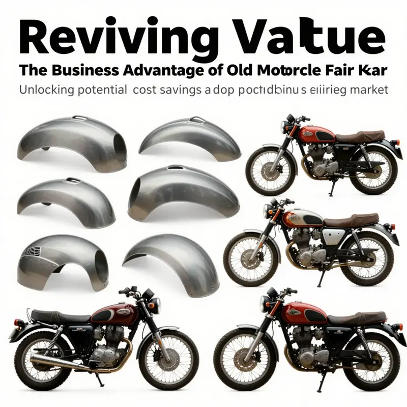 Collage of old motorcycle fairings symbolizing their utility, compatibility, and restoration value.