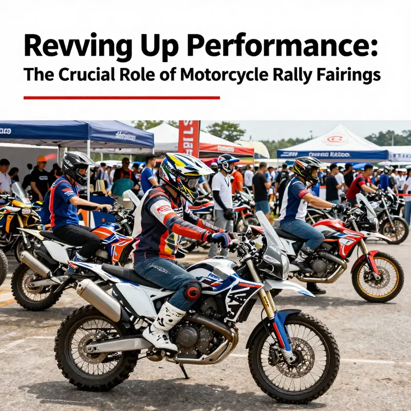 Aerodynamic design of a motorcycle rally fairing enhances performance on challenging terrains.