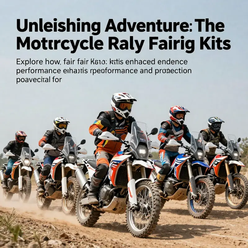 Diverse group of riders in a motorcycle rally, highlighting various rally fairing kits in action under a bright sky.