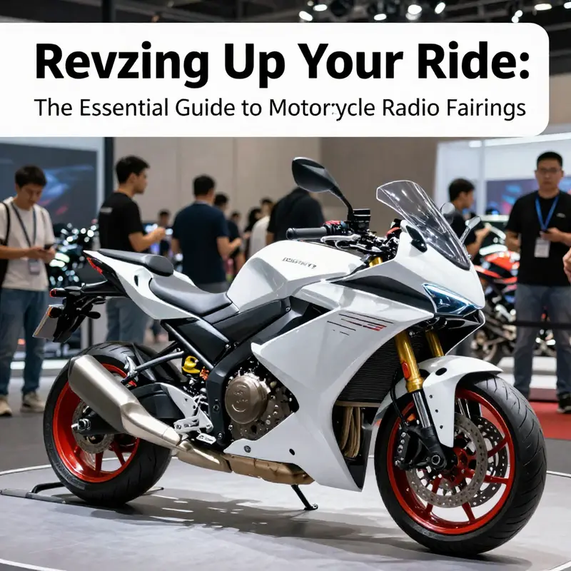 A streamlined motorcycle with an advanced radio fairing showing off its built-in speakers.