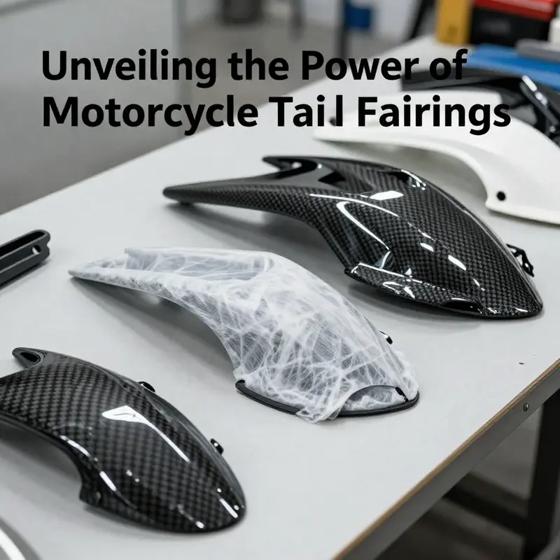Illustrating streamlined airflow, the motorcycle tail fairing enhances aerodynamics.