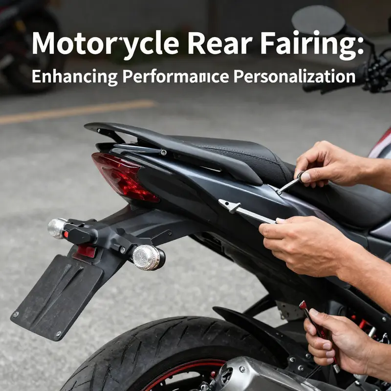 A motorcycle’s rear fairing designed for optimal aerodynamics and rider comfort.