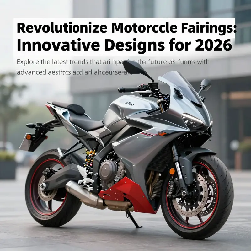 A motorcycle with futuristic fairings parked in an urban setting, representing the future of motorcycle design.