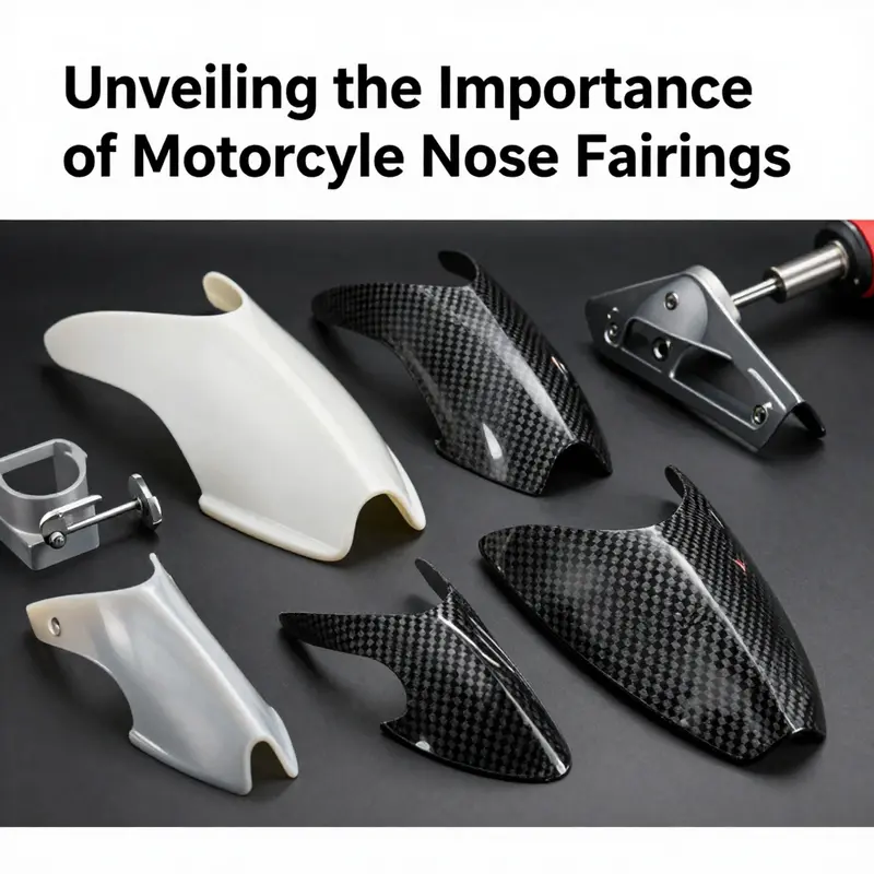 An aerodynamic motorcycle nose fairing designed to optimize airflow.